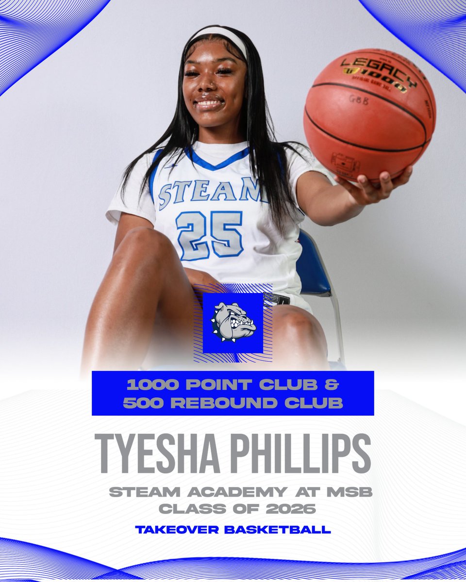Congratulations, Tyesha Phillips, on Achieving 1000+ Career Points &amp; 500+ Career Rebounds. She is the third female athlete is MCCLUER South Berkeley history, to achieve the milestone!