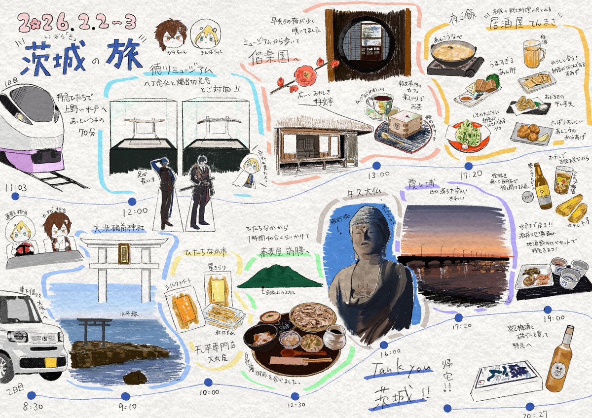 RIBASON_00000_'s tweet photo. 花丸コラボ前だったんですけど、
からちゃんのオタクの友達と
水戸と茨城行ってきました〜 https://t.co/xjyCYGBNkh