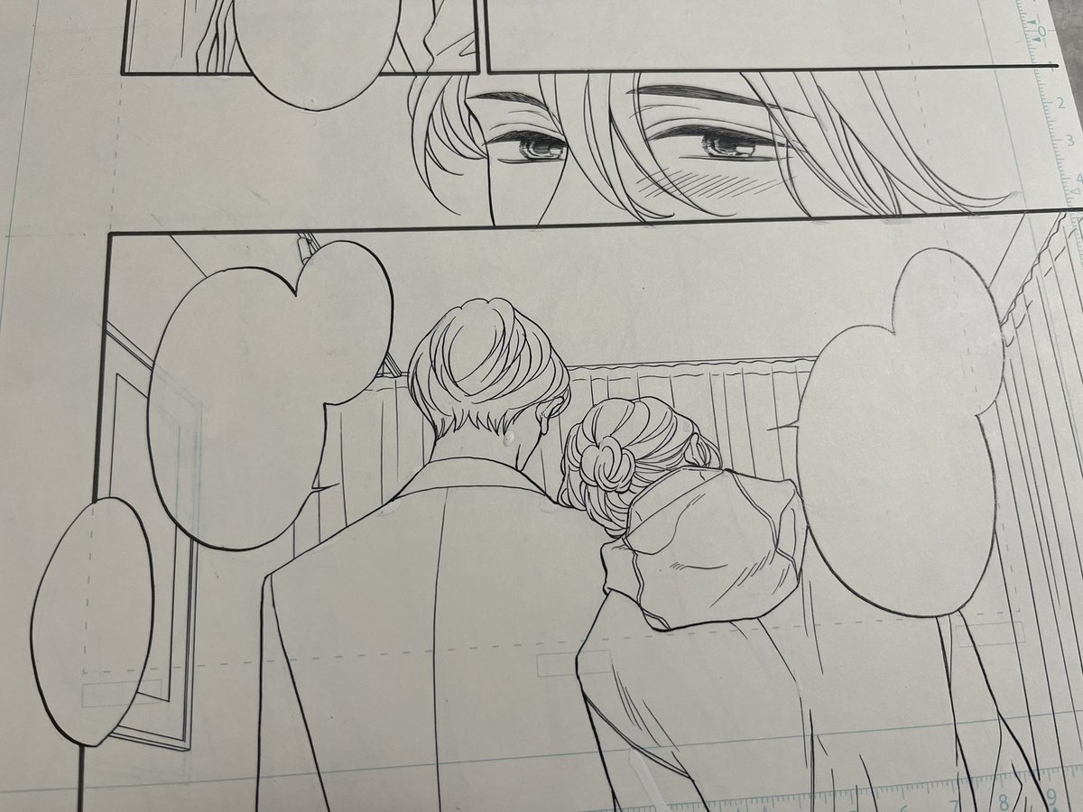 ペン入れも終わって本日から仕上げしてます〜しもべは2人とも黒髪なの好きだけど描くのはちょっと大変🖋️ 