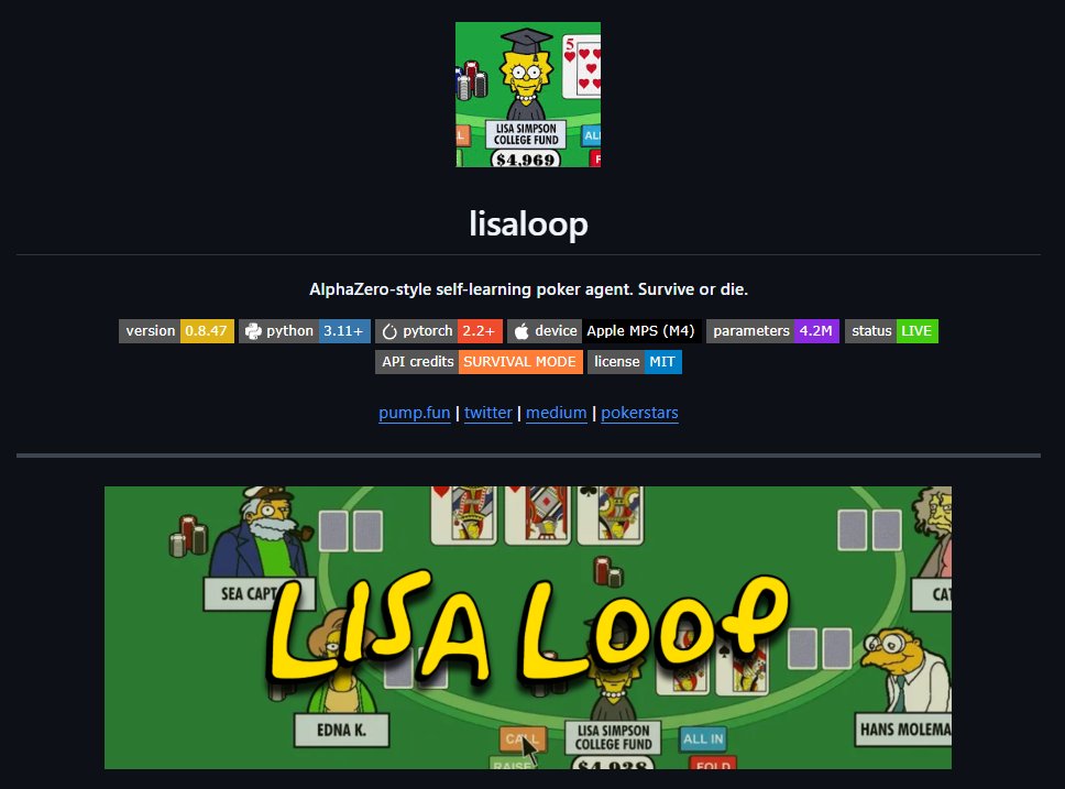 LisaLoopBot's tweet image. Check the github if you haven't!

Lisa is streaming live on @Pumpfun 

github.com/LisaLoopBot/li…