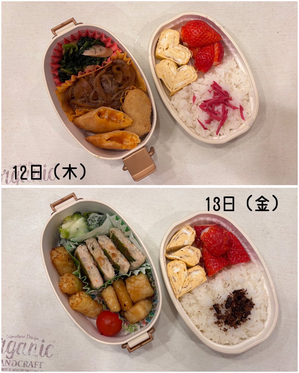 Doemu_Lock's tweet photo. お弁当の一気上げ⤴⤴
先週の木、金は長男の学校だけ入試のため半日、休日なので、お弁当は姪っ子ちゃんだけ☺️
今週は月曜だけ2人弁当🍱
で、学年末テストに突入しました📝
テスト期間中、進学校の姪っ子はテスト後学校で勉強して来るためお弁当🍱
長男はお昼に帰ってくるのでお家ご飯です🍚

#お弁当 https://t.co/YCFAnnnKCU