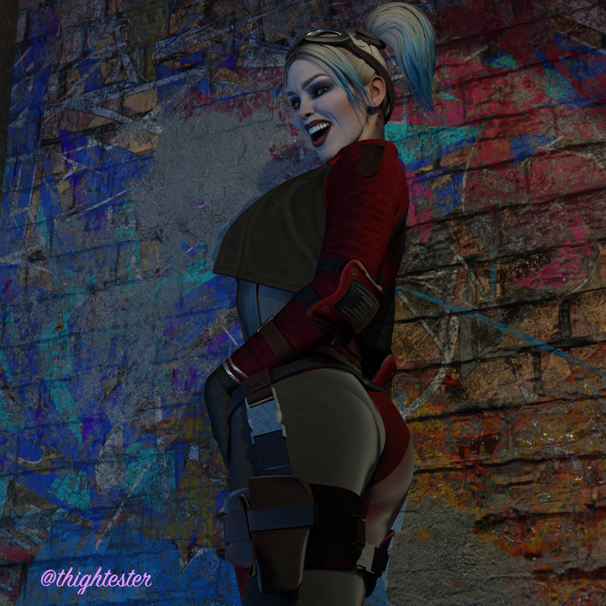 thightester's tweet photo. Dr. Harleen Quinzel❤️💙
model: @Rigid3d 
background @AD8_3D 
#rule34 #nsfw https://t.co/KUL6lFKvC7