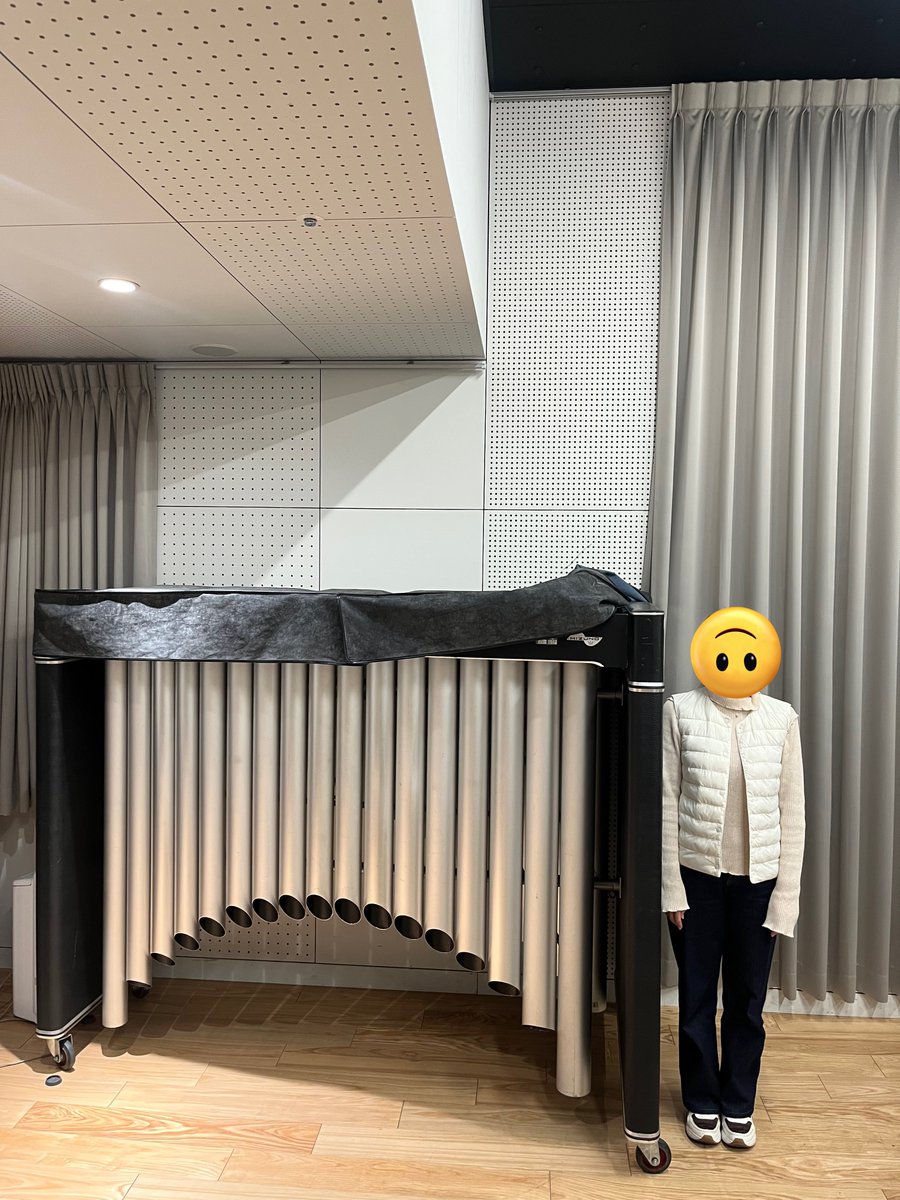 どうやって演奏するのかが見ものな1台👀 演奏者が乗る専用の台がある