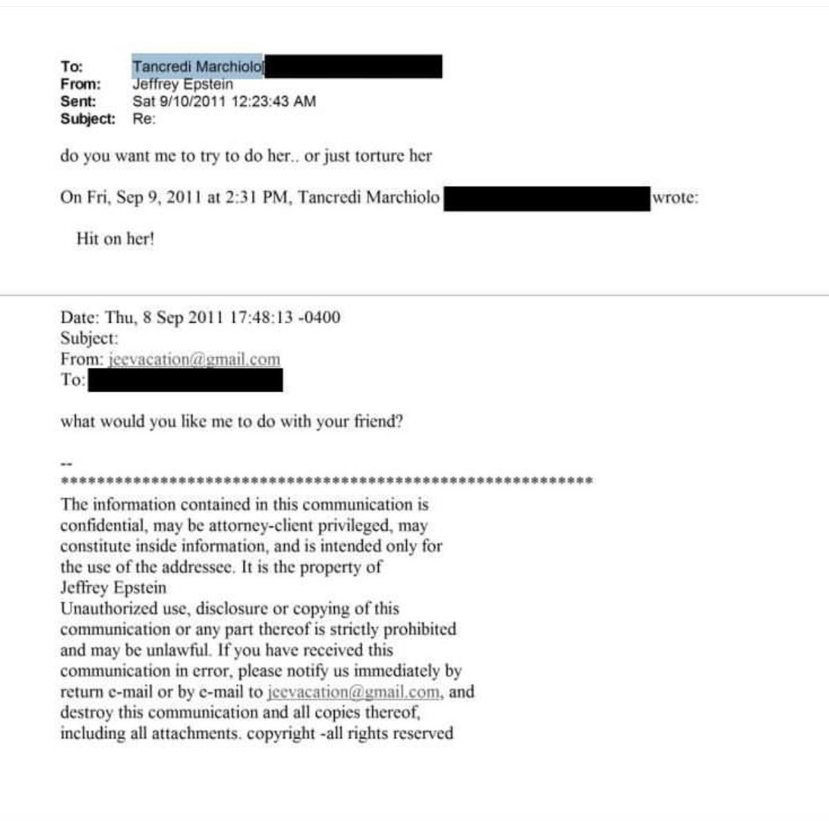 🚨EPSTEIN: This email exchange is between Jeffrey Epstein and Tancredi Marchiol, a luxury fashion executive and former CEO of Buccellati.

Not some anonymous internet troll.
Not some fringe nobody. A man who ran a high-end global jewelry house and moved in elite circles.

“Do you