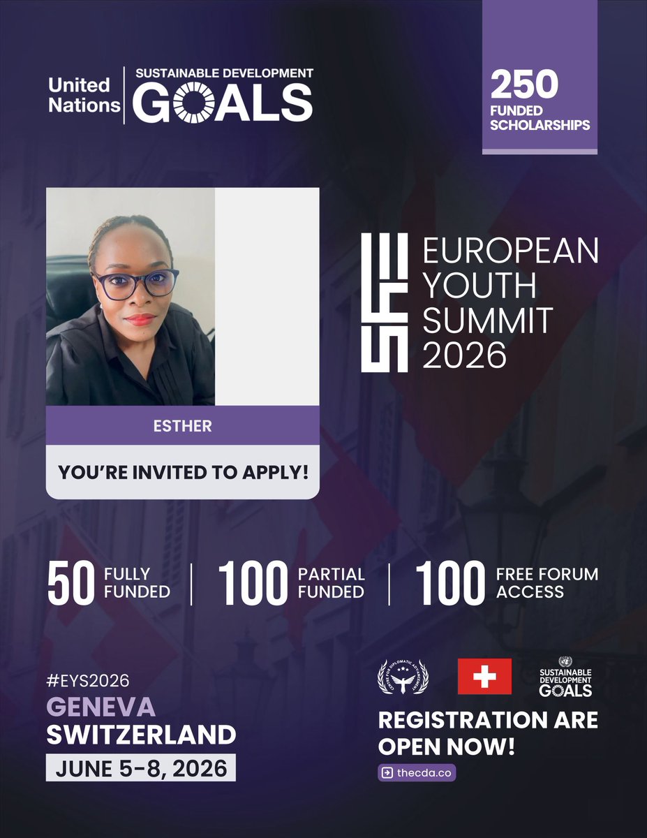 EM1029384's tweet photo. Excited to have applied for the European Youth Summit 2026. Applications are still open — if you’re passionate about leadership, policy, and global impact, don’t miss this opportunity! Link: https://t.co/Y7PYcqS3aR https://t.co/RM34noHdMn