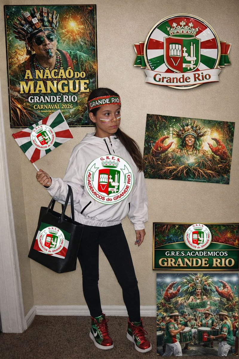 A gente vai ser oito ou 80 ou vai arrasar muito ou vai pecar muito e eu tenho confiança que vamos arrasar muito!!! VAMOS GRANDE RIO!!❤️💚🦀📡#Globeleza