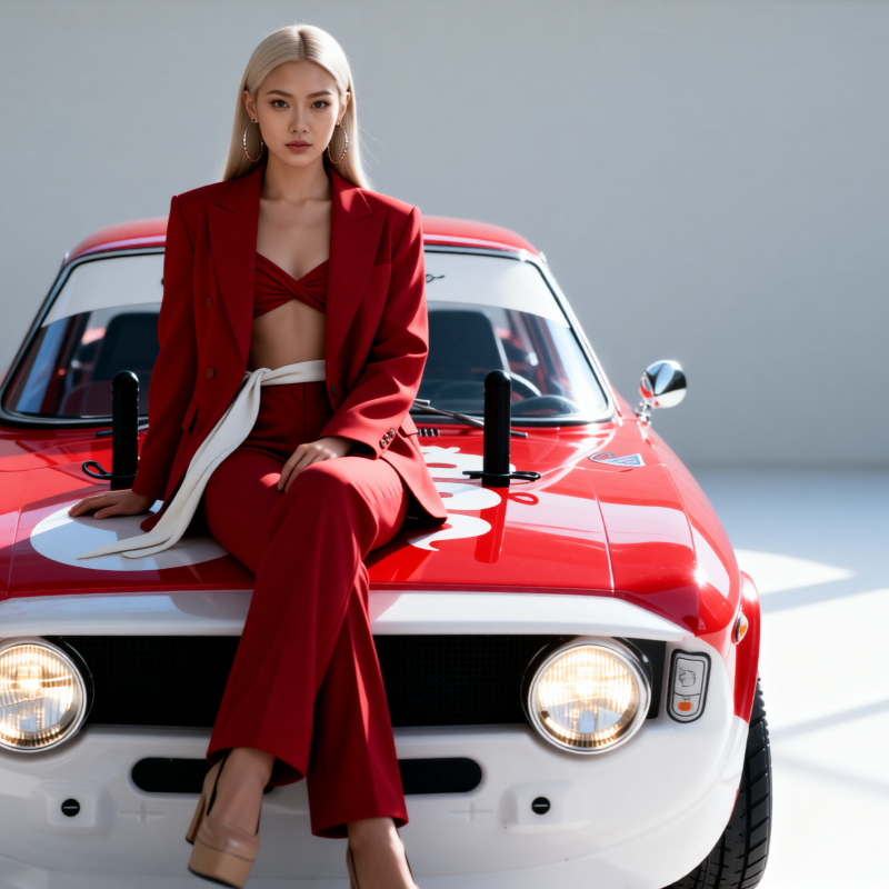 jason9394's tweet photo. Red suit, red Alfa and zero background needed. โค๏ธ๐#AlfaRomeo #GTAVibes #ItalianClassic #RedOnRed #CarCulture #StudioShoot #VintageRacer #RCLife #RCBuilds #AI #Tamiya #M06 https://t.co/KMd4jYrm3I