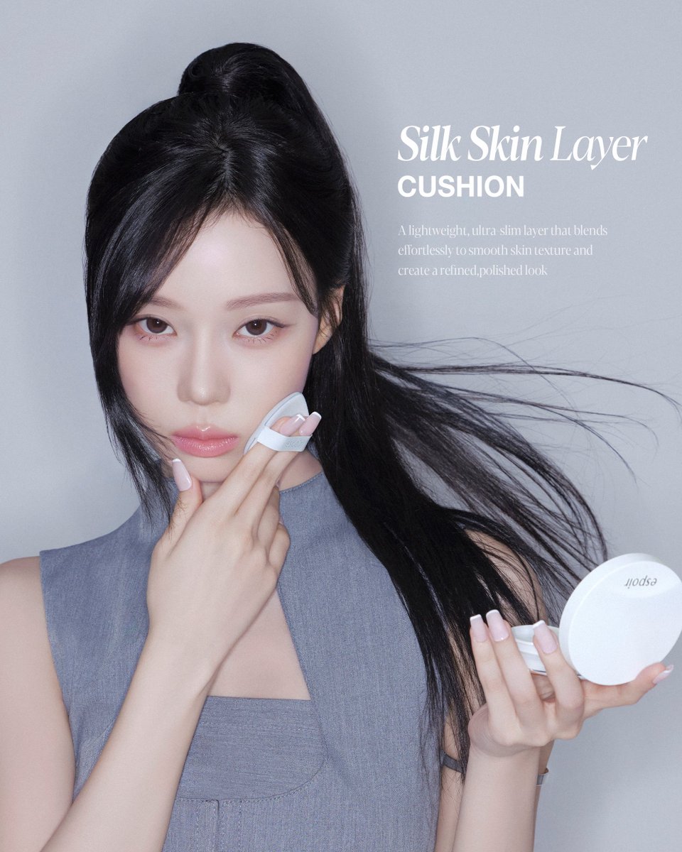 wntrult's tweet photo. aespa WINTER in new pictures for Espoir Silk Skin Layer Cushion. https://t.co/mZPa99dRrP