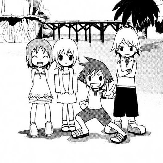 kingdom hearts chain of memories manga・❥・sora &amp; riku in card: 07 cover with kairi and namine【ソラとリク】