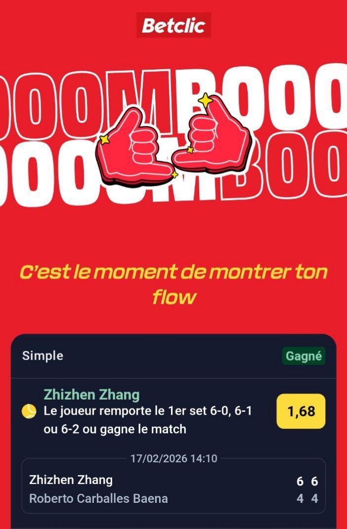 Allgoatt's tweet photo. 💥💥 BOOOOOOM !!!! RETOUR EN FORCE DE @Allgoatt !!! Safe #Tennis Validé ✅️

🤑 PERFECT #ChampionsLeague2026 !!! Safe Et Fun côté à 9.26 !!!! #Teamparieur !! 

🍀 T.A.S. pour les 10€ Samedi 20h !! : 

❤️ Like 
♻️ RT 
Et Rejoins le Canal pour être TAS !

https://t.co/YN6gMIX7mM https://t.co/FOIkfzHlut