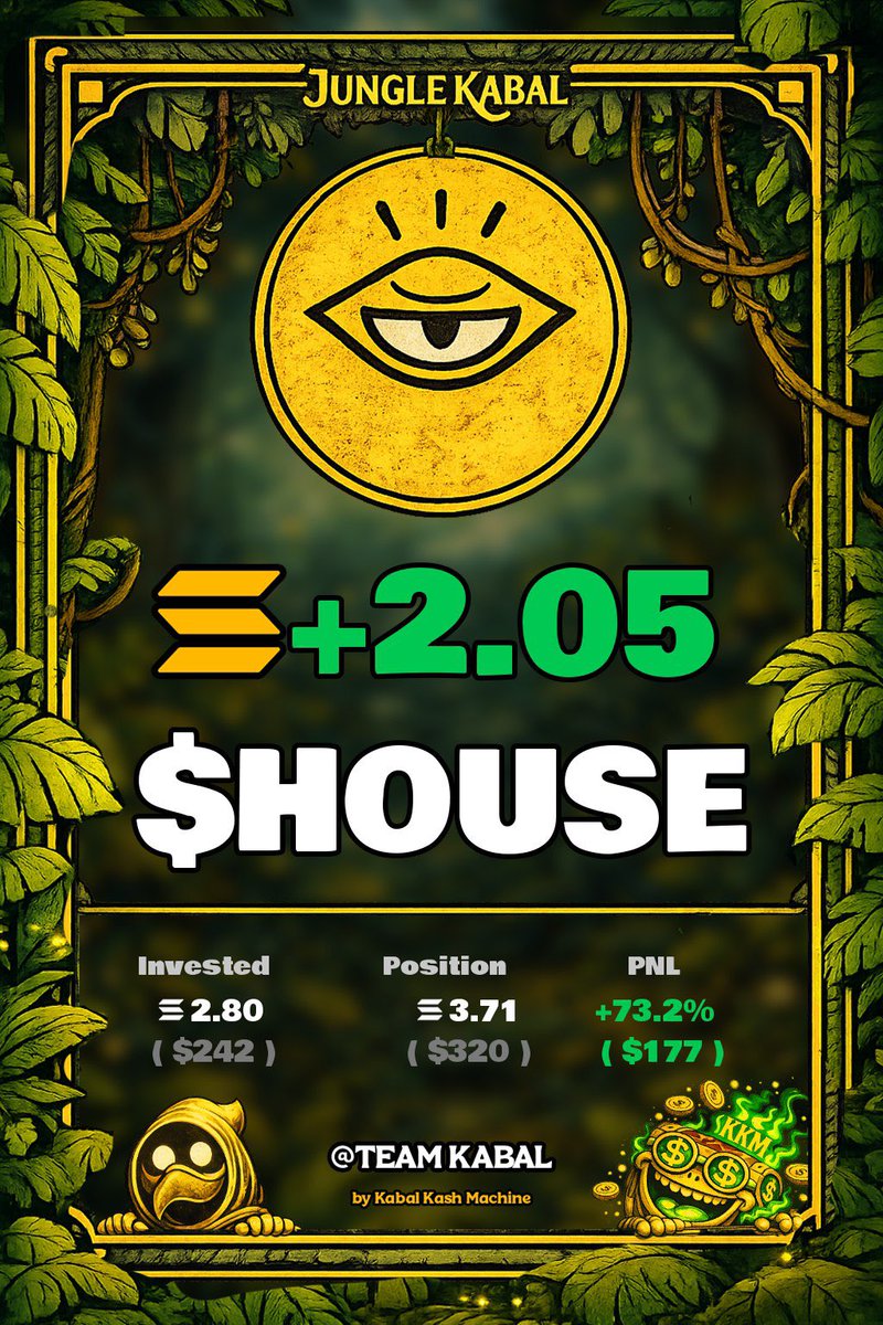 Jungle_Kabal's tweet photo. GM from the Kabal 🧿

Remember to never BET against the $HOUSE and if you do, then do it with the Kabal Kash Machine 🖨️ https://t.co/Di6kcwUbKI