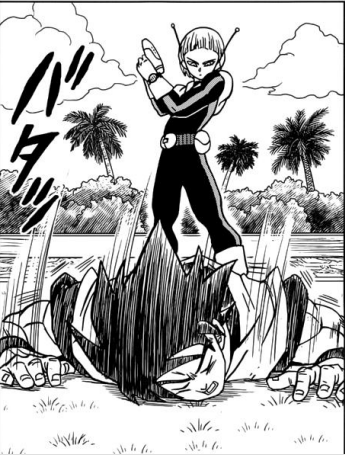 DB_Simplemente's tweet photo. Imposible olvidar las críticas que recibió en su momento esta escena del manga cuando salió; ver a Goku derrotado por un random con una pistola fue algo que no a todos les gustó. https://t.co/AQp6TOmYXW