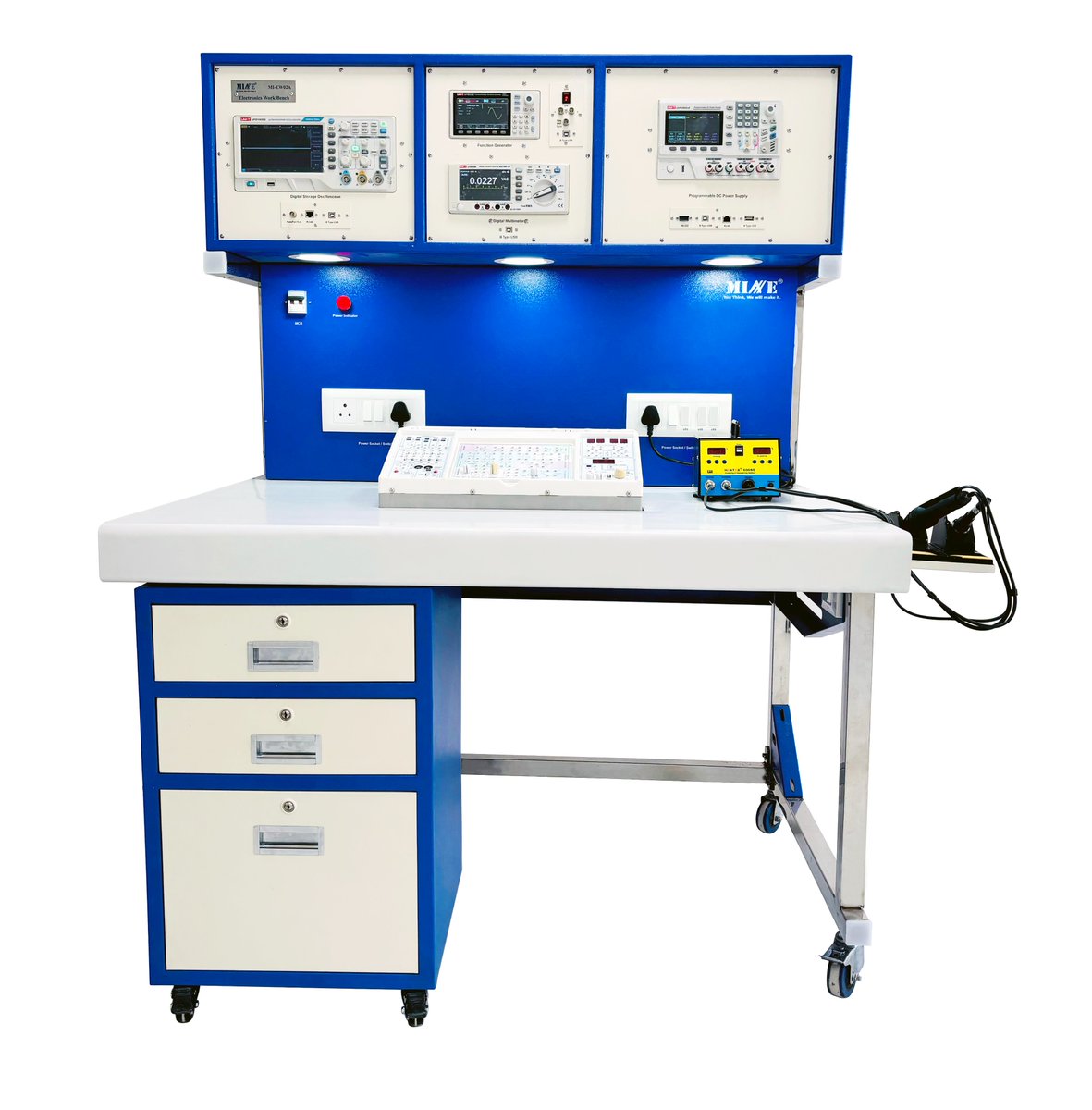 mineinstruments's tweet photo. MI-EW02A Electronics workbench #testingcircuitboards #soldering #testequipment #electronicswork #DCPowersupply #DigitalMultimeter #FunctionGenerator #DigitalMultimeters #Oscilloscopes #ExperimentWorkbench #MIEW02A #Mine #IIT #Workbench #ElectronicTesting #Learning #Testmeasuring https://t.co/YKK3mbAaV8