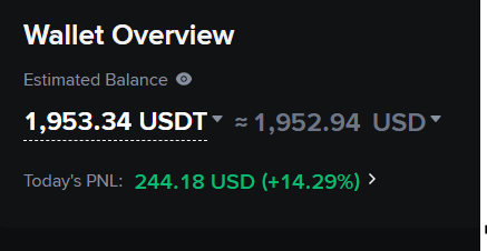 foster20p's tweet photo. Put $1000 in this account last week. Scalping perps nonstop. Life is good. Going to start live streaming trade sessions soon. Gotta find a camera first.🤣 https://t.co/4VMN53KEMA