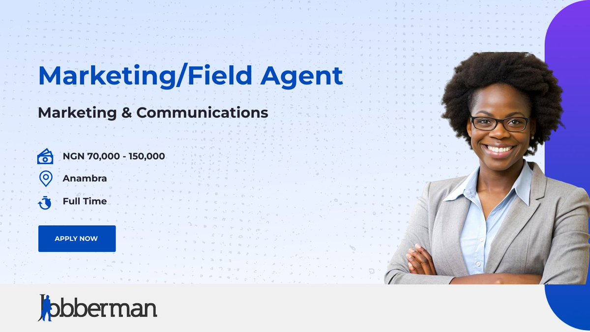 Jobbermandotcom's tweet photo. 🚨 Job Alert!
Seeking an Entry-level Marketing/Field Agent in Nnewi. Drive sales, educate clients, and ensure customer retention. Apply Now!
https://t.co/XzuZW2iSzD
Know someone perfect for this? Share or tag them!
#NowHiring #JobsInNigeria #JobbermanNigeriaJobs #EndUn... https://t.co/qsodecLU6D