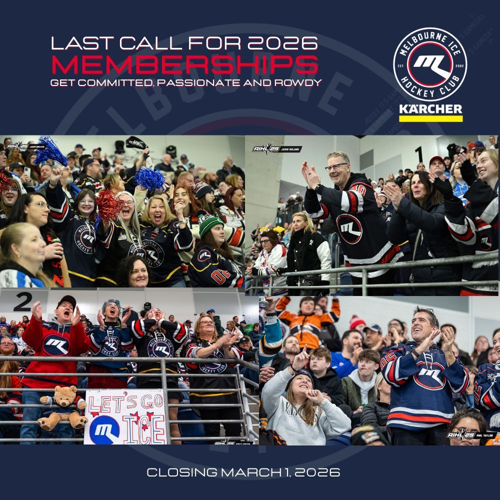 Countdown’s on! Just 10 days left to join the Melbourne Ice family with a 2026 stadium membership. Be there with us! 💙🏒 melbourneice.hockey/membership
