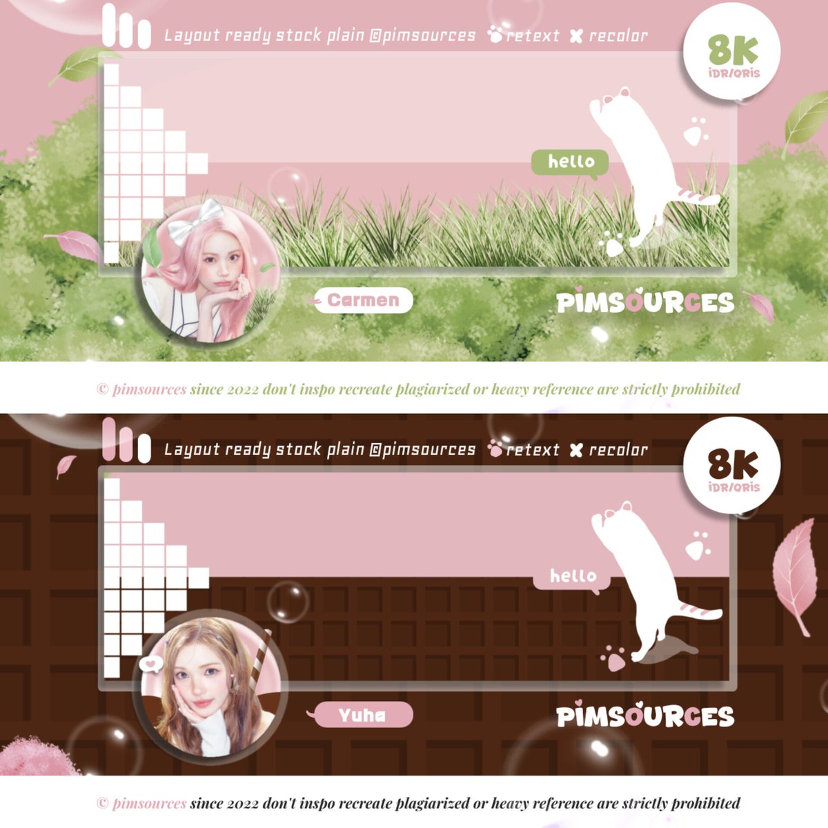 _pimsources's tweet image. Help repost please thank you 🩷🍃

Be a fairy spring or cupid Valentine — celebrate the loves of special February with Pimsources plain #zonauang layout collection feat. Miss YUHA CARMEN 🐇