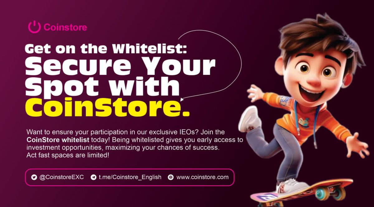 Enosund's tweet photo. Other exchanges give you trades.
@Coinstoreexc gives you trades + Whitelist rewards 🎟️

The more you trade, the more WL Tickets you earn
And that means guaranteed IEO allocations 🔥

Trade smart. Trade to win.
🔗 https://t.co/Rct1UJcwFf

#Coinstore #Whitelist #IEO https://t.co/NgH8txt50r