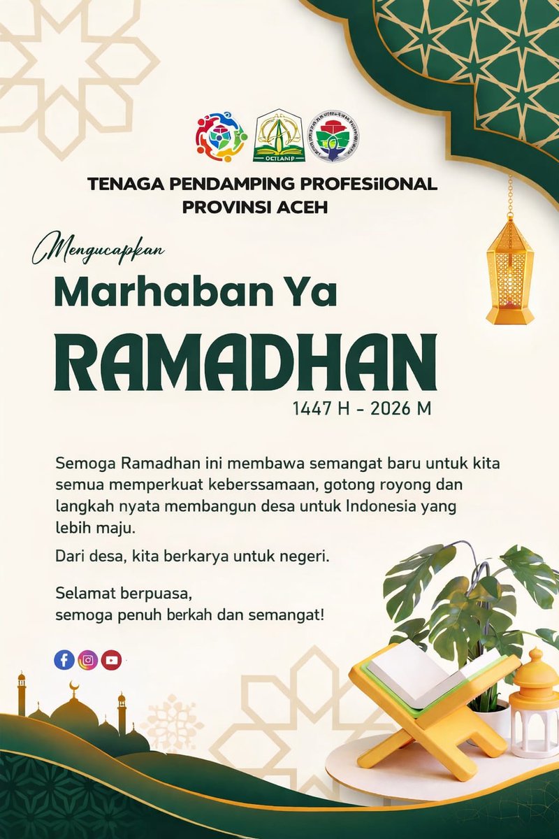 sofyan_ramly's tweet photo. Marhaban ya Ramadhan, bulan penuh ampunan telah tiba. Semoga kita semua mendapatkan keberkahan &amp; ampunan dari Allah SWT, Selamat Menunaikan Ibadah Puasa 1447 H
@YandriSusanto
@SekretarisKabinetRI
#KemendesPDT
#BpsdmKemendesaPDT
#BangunDesaBangunIndonesia
#TPPKemendesaDampingiDesa https://t.co/t2Qnp3sibV