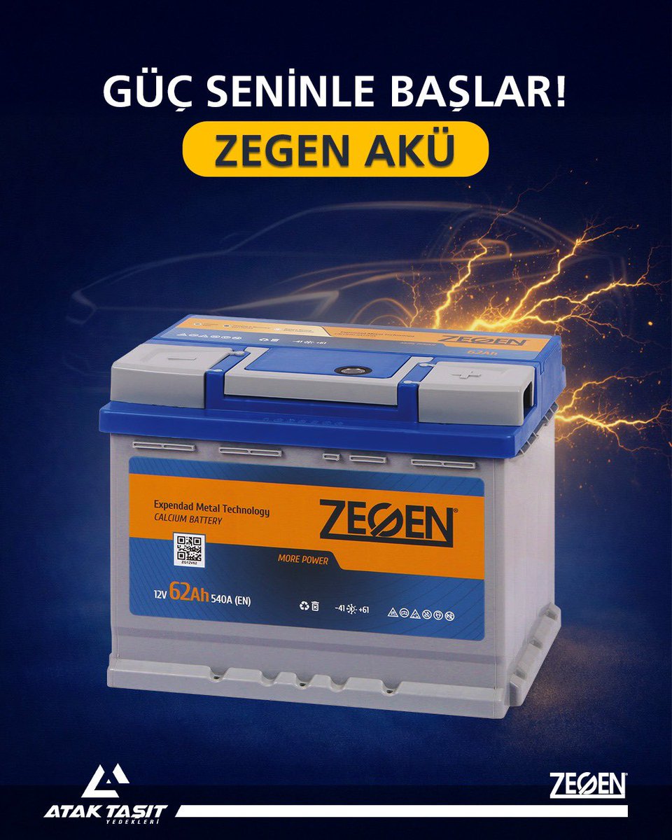 Güç ZEGEN’le başlar. 🔋

ZEGEN Akü, yola enerjik bir başlangıç yapmak isteyenler için her an hazır. Yüksek performansı ve uzun ömürlü yapısıyla aracına enerji veren güçlü bir tercih.

#AtakTasit #HerZamanAtak #Zegen #Akü