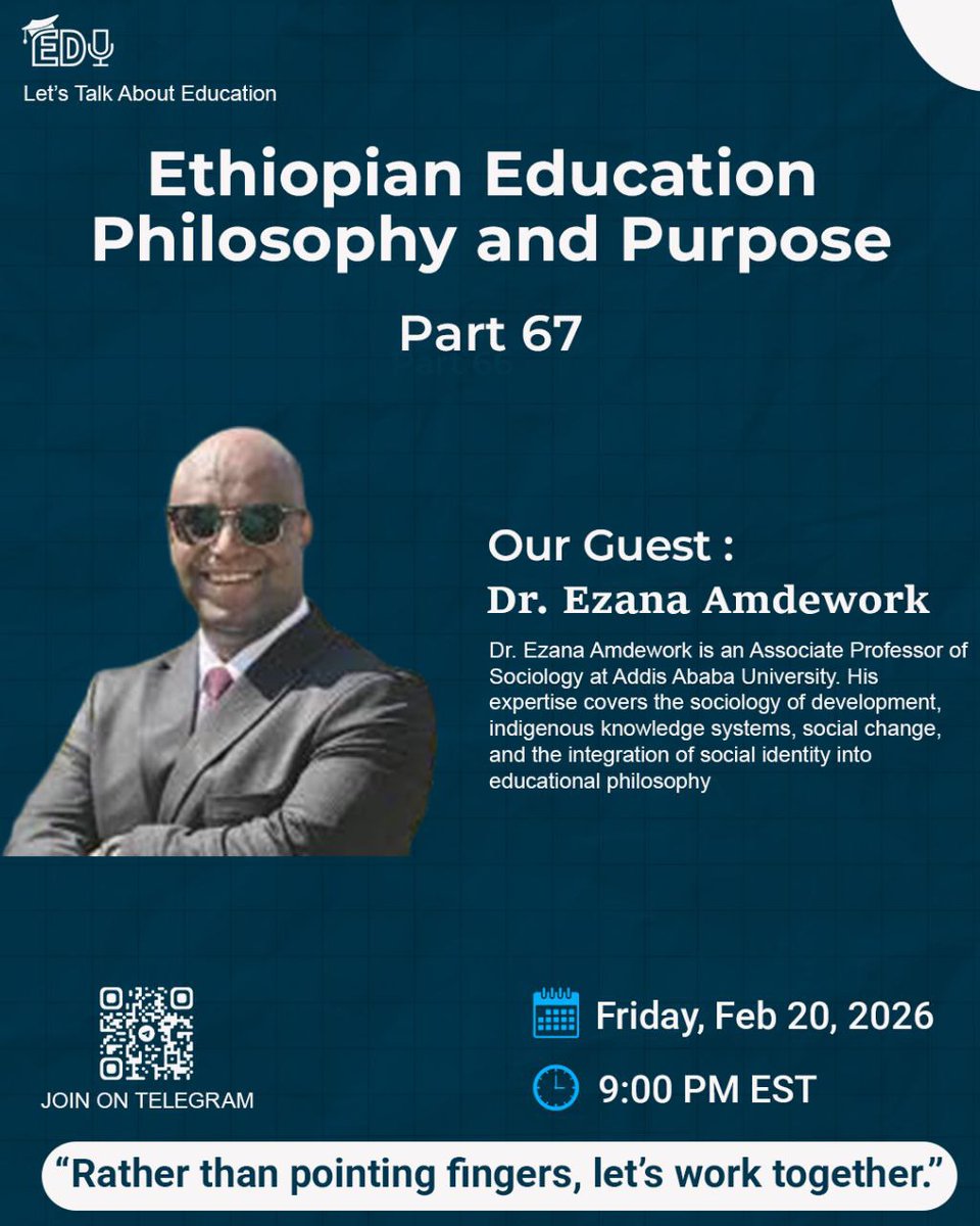 🌟 Let’s Talk About Education 🌟 

Join us on Telegram  
📅 Date: February 20, 2026
🕘 Time: 9:00 PM EST 

👉 "Rather than pointing fingers, let’s work together!" 

🌐 Our Social Medias: linktr.ee/LTEcommunity 

#letstalkabouteducation #part67 #EzanaAmdework