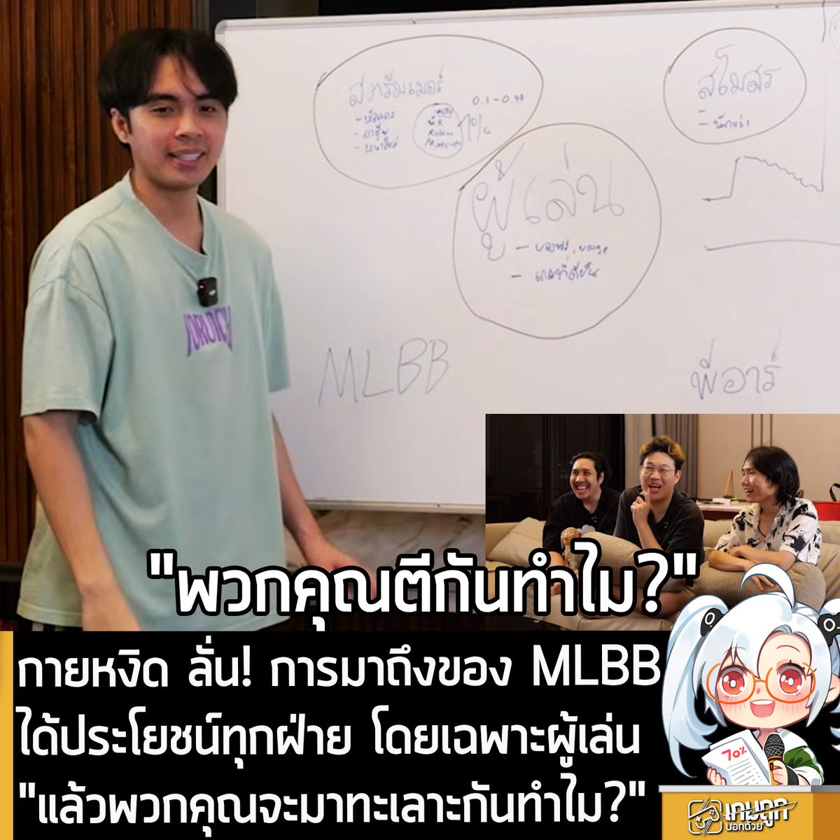 [News] "กายหงิด" ลั่น! การมาของ MLBB ได้ประโยชน์ทุกฝ่าย โดยเฉพาะผู้เล่น "แล้วพวกคุณจะมาทะเลาะกันทำไม?"
.
หลายๆ คนน่าจะทราบกันดี ถึงการห้ำหั่นกันของค่ายเกมยักษ์ใหญ่อย่าง Mobile Legends: Bang Bang หรือ MLBB เกมมือถือแนว MOBA แบบ 5v5 เลือกฮีโร่
