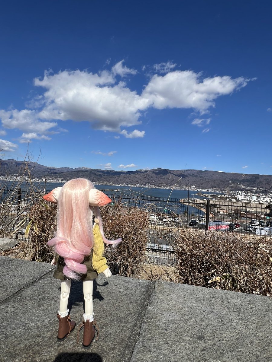本日から九州に車を持っていくために
のんびり運転しながら下っていきます
なので写真がぼちぼち上がるのでやかましくなるかと思いますがご容赦ください

「遠くまで見えるにゃー！」

『諏訪湖だにゃー広いにゃー』