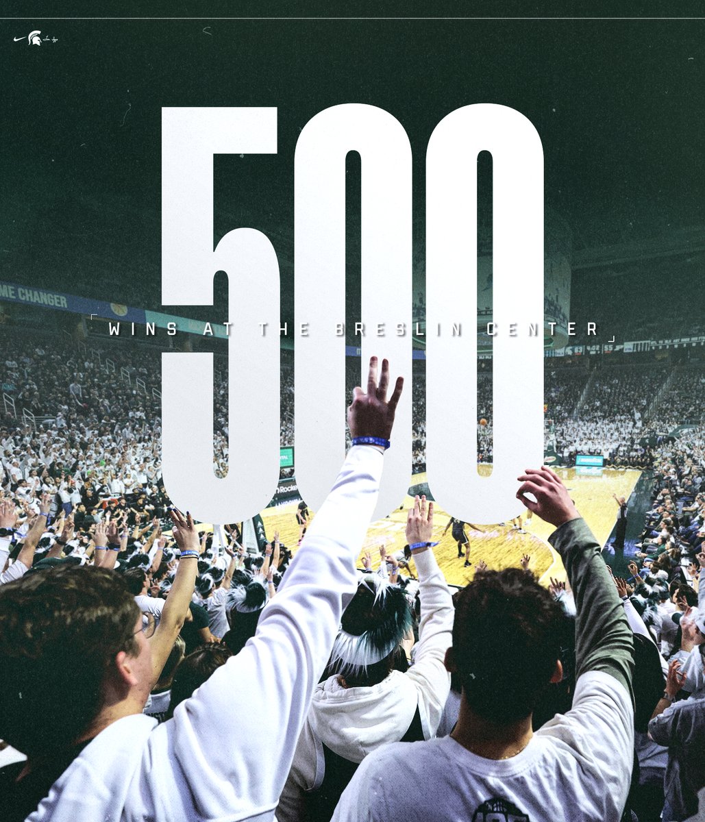 MSU_Basketball's tweet photo. Tonight's win is #500 at the Breslin Center 🙌 https://t.co/LIlzLDX7Cf