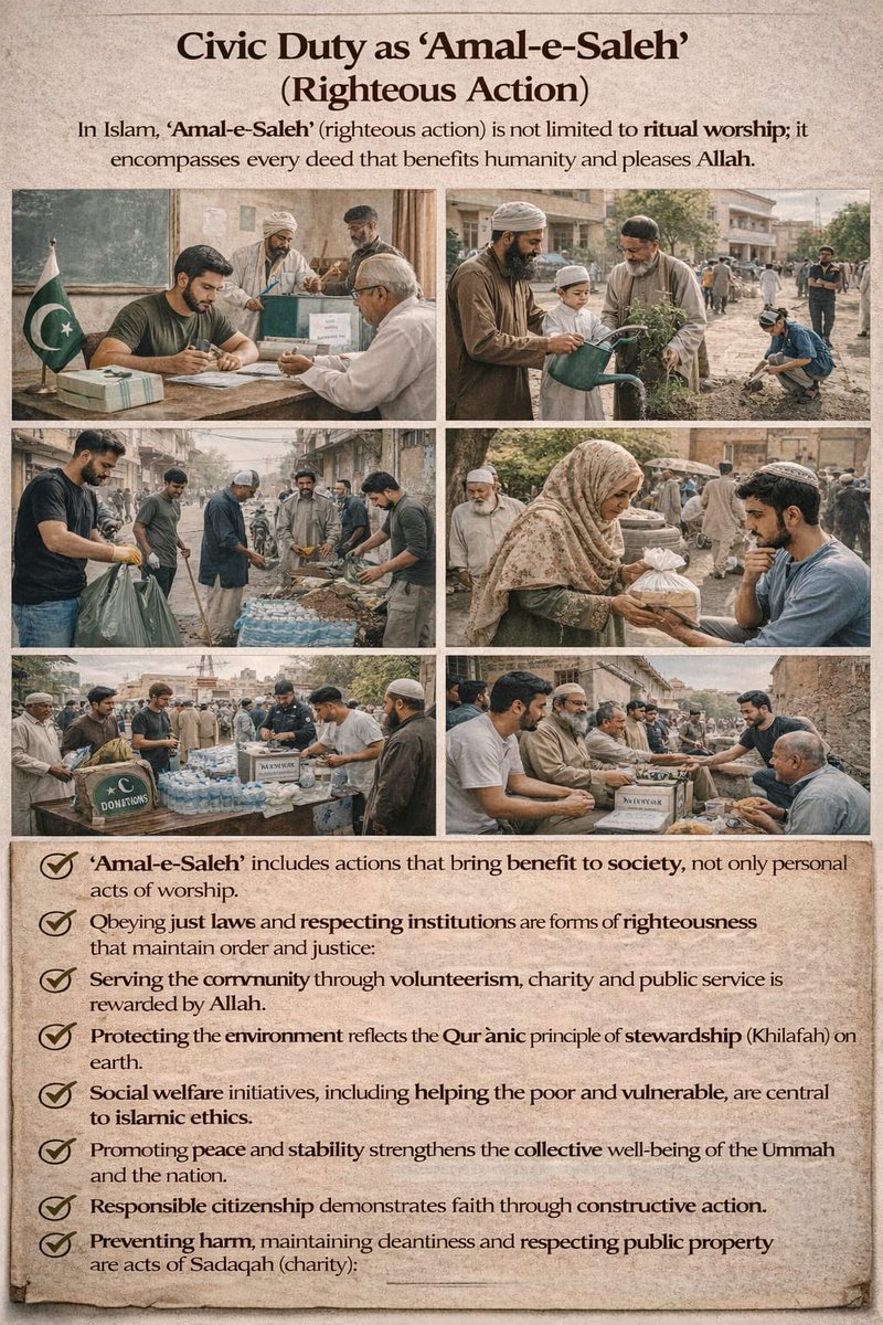 GenAbdullahTah1's tweet image. سماجی خدمت، رضاکارانہ اقدامات اور بھلائی کے کام دینِ اسلام کی حقیقی عکاسی ہیں۔ انہی اصولوں سے ہمارا پاکستان مضبوط بنتا ہے۔  
#ServePakistan #IslamicPrinciples #CommunityCare