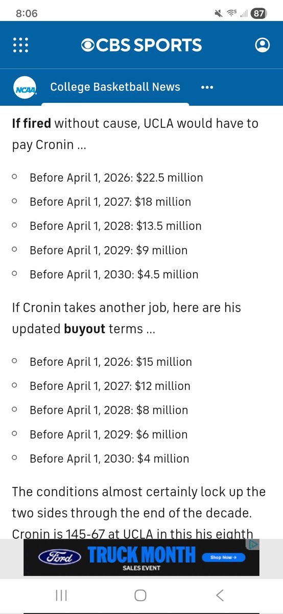 In this era of college basketball, why would an AD agree to these terms?! Martin Jarmond needs to be terminated... #UCLA #8Clap #FireJarmond