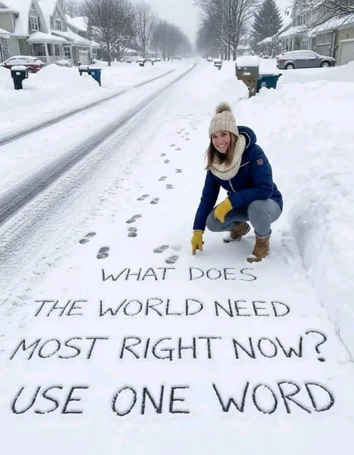 what does the world need ?