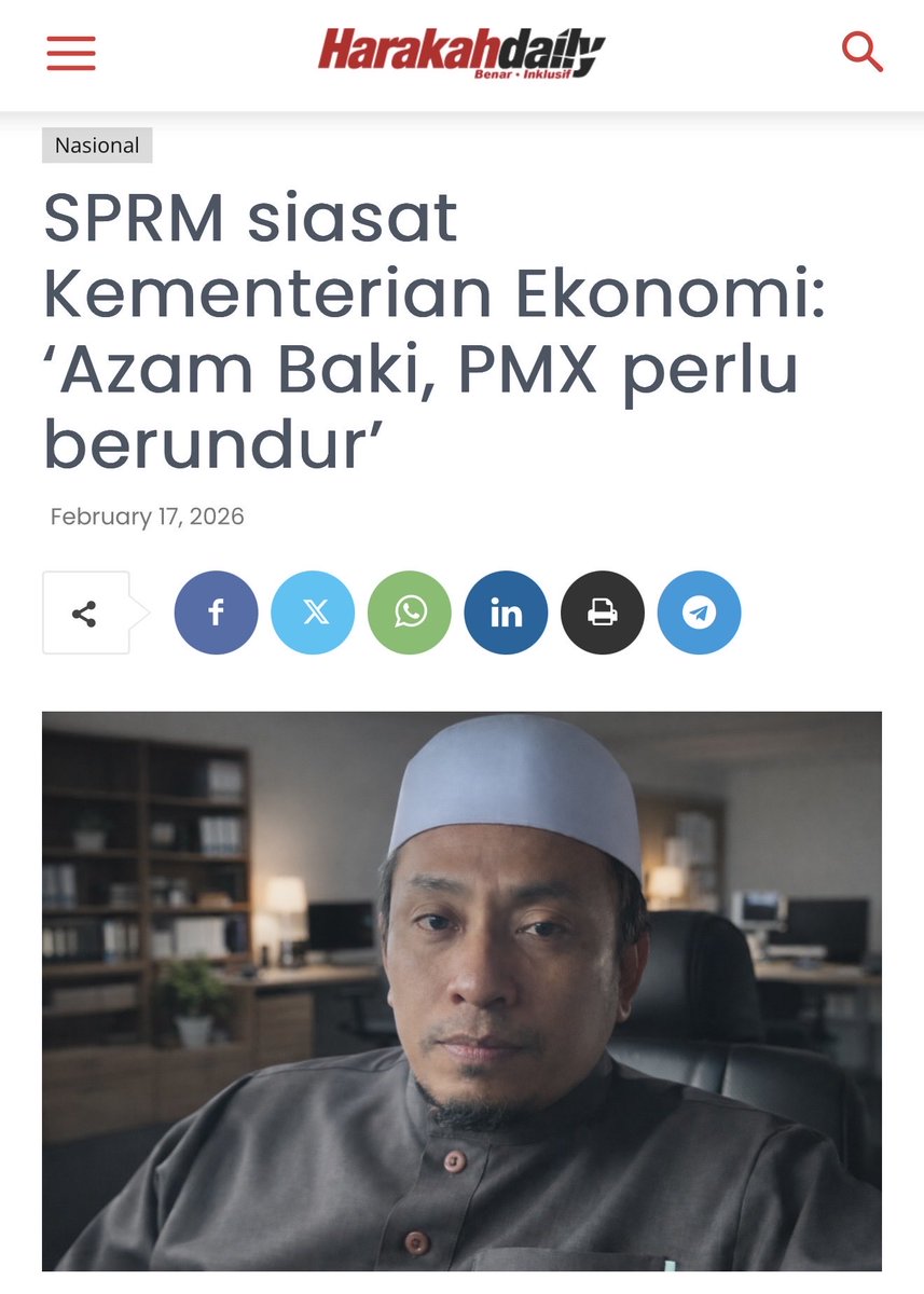 harakahdailyHD's tweet photo. Ahli Parlimen Pasir Mas, Ahmad Fadhli Shaari mempersoalkan tindakan Suruhanjaya Pencegahan Rasuah Malaysia (SPRM) yang sedang menyiasat Kementerian Ekonomi Malaysia.

Berita penuh

https://t.co/xzPjGXVbPx https://t.co/1oTmflTjF2