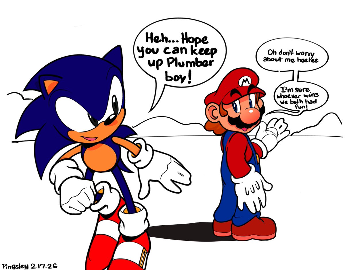 I'm a bit boring because I think Mario and Sonic would see this fight as a friendly match. Sonic would still shoot the shit tho. (Sonic definitely wins this fight but I'm rooting for Mario)