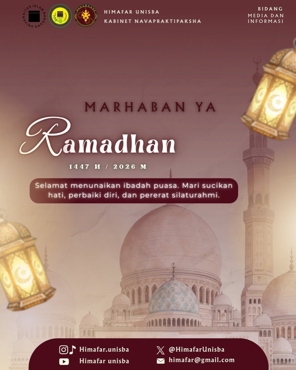 Marhaban Ya Ramadhan ✨

Kami Segenap Keluarga Besar HIMAFAR mengucapkan:

Selamat Menunaikan Ibadah Puasa 1447 H / 2026 M