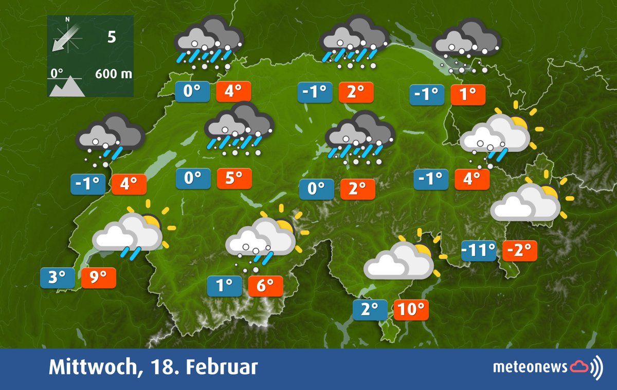 MeteoNewsAG's tweet photo. Heute Mittwoch bringt eine #Warmfront neue Niederschläge. Im Westen steigt die #Schneefallgrenze rasch an, in der östlichen Landeshälfte fällt noch längere Zeit #Schnee bis in tiefe Lagen. Im Süden ist es freundlicher und durchgehend trocken. https://t.co/2lv0pkxXAz (km) https://t.co/mOg7QLMEGD
