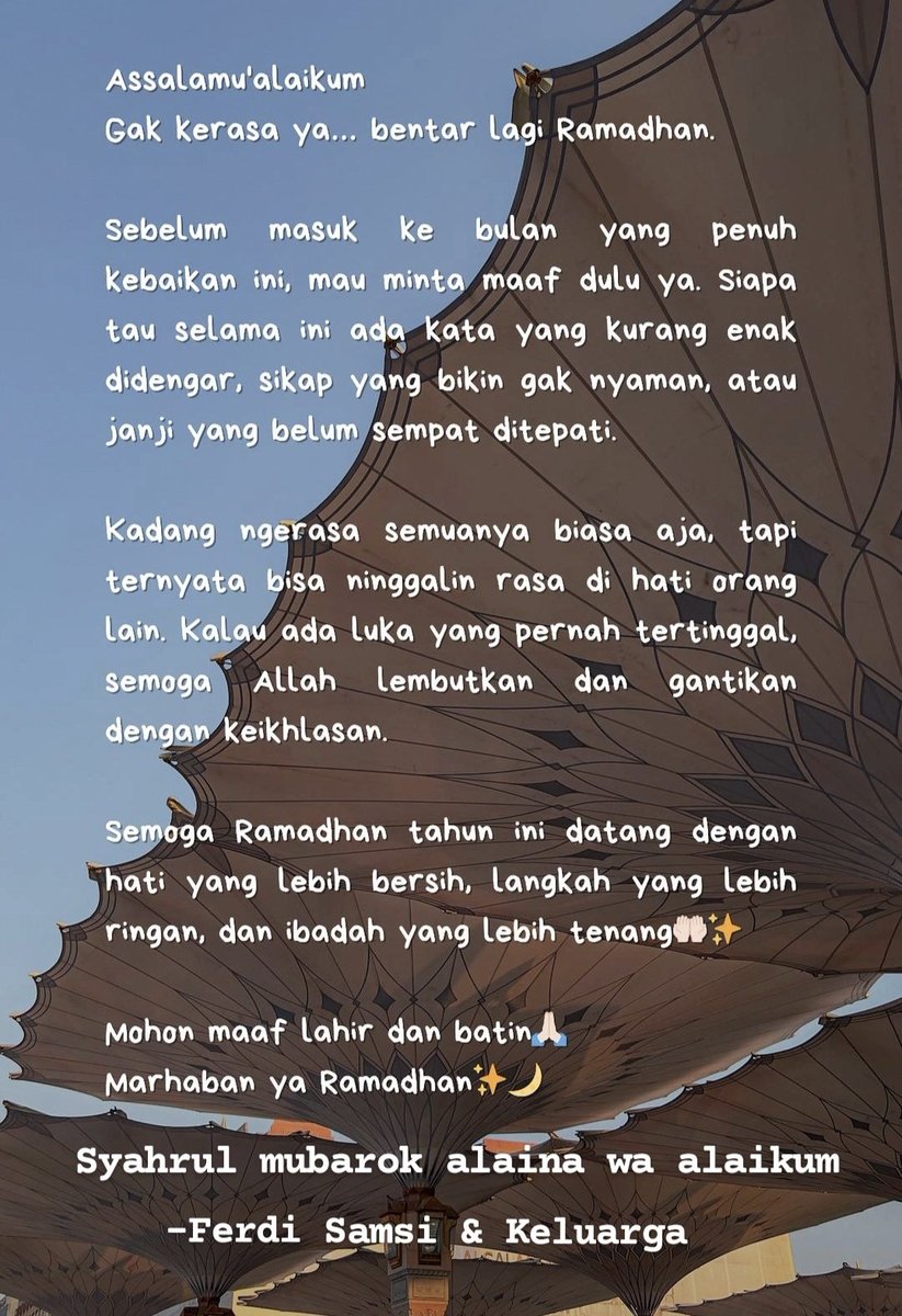 Marhaban Yaa Ramadhan ✨🙏
Mohon Maaf Lahir &amp; Batin...