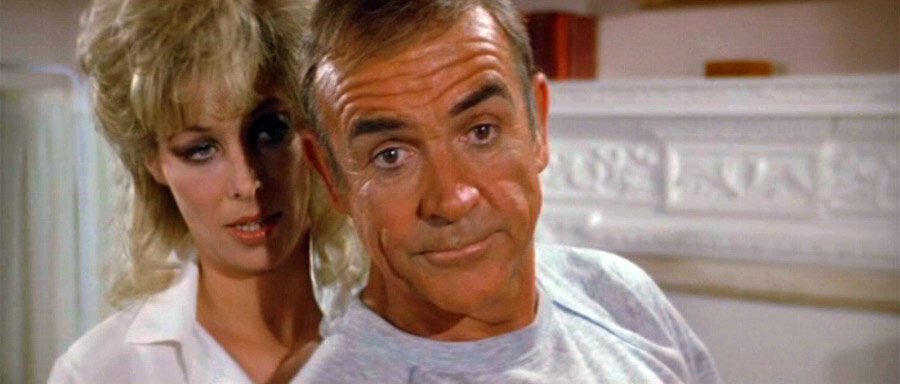 Feb 18: Never Say Never Again (1983)
The role of masseuse Pat Fearing, played by Molly Peters in "Thunderball," is played by Prunella Gee, who was suggested by Michael Caine. Unlike in the book, Bond doesn't seduce her with blackmail, opting for caviar instead. Good change! 🤦‍♀️😂