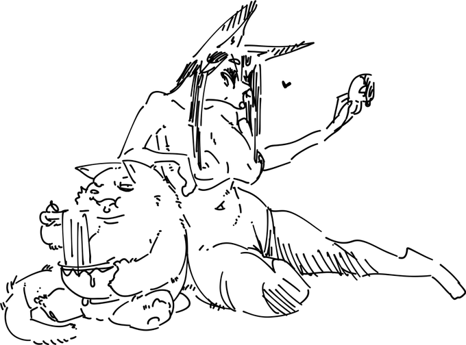 よく食うデブケモに惚れる高身長メスケモ。 