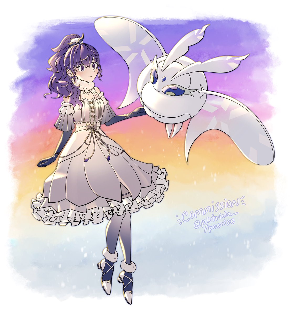 mafuyu and frosmoth for <a href="/tingential/">Kia</a>, thank you for the support ✨ 
#projectsekai #commission