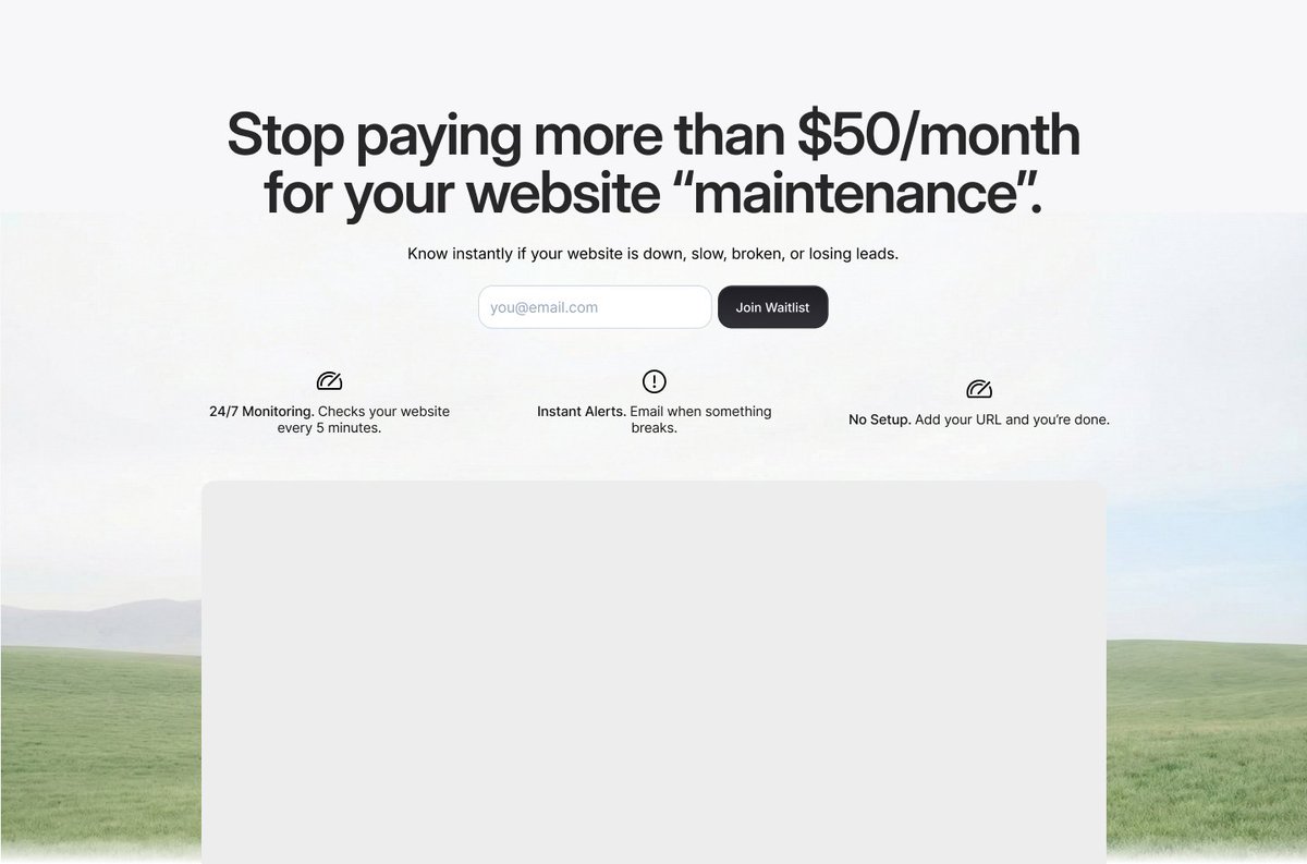 RoopeshVetcha's tweet photo. Designed in 45 seconds.

- Had a typescale system already (inspo from https://t.co/zqlXHOGDBs)
- Had primary and secondary buttons that look cool
- Copy on my own
- Generated hero image from nano banana pro
- Waitlist component from ShadcnUI Figma library.

If you're spending more than 2 minutes designing a hero section (non-client work), better level up kid.