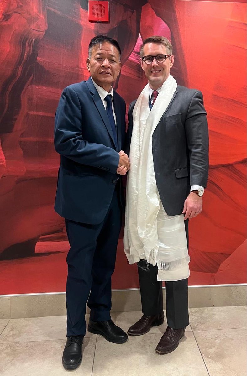 Sikyong Penpa Tsering offers his warm congratulations to Riley M. Barnes following his appointment as the United States Special Coordinator for Tibetan Issues.