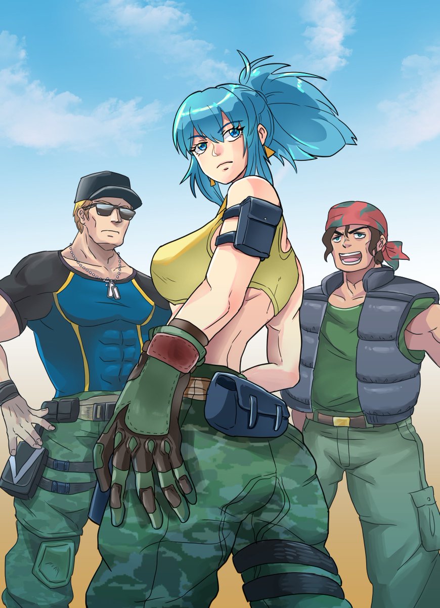 アタリ＆構図お借りしました！
3人この構図は怒チーム描いちゃうんだよね！