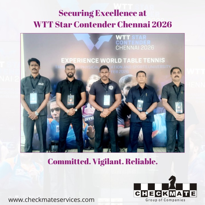 We are proud to be part of 𝗪𝗧𝗧 𝗦𝘁𝗮𝗿 𝗖𝗼𝗻𝘁𝗲𝗻𝗱𝗲𝗿 𝗖𝗵𝗲𝗻𝗻𝗮𝗶 2026, ensuring a safe and secure environment for players, officials, and guests.

Our team remains committed to delivering disciplined, vigilant, and seamless security support at every prestigious event