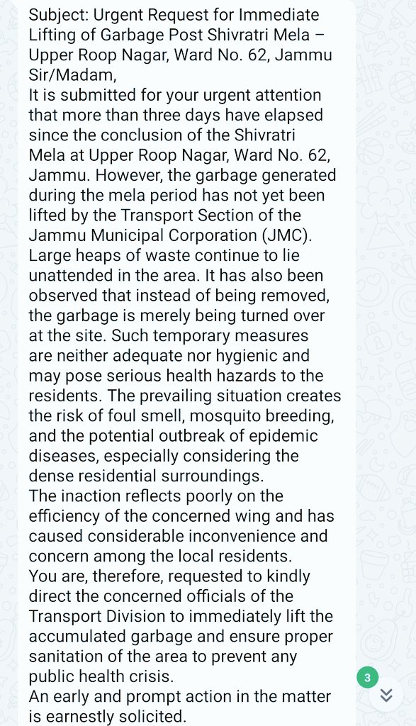 Thakurrsjamwal2's tweet photo. Miles to Go for #CleanJammu
T-18/199
Post-Mahashivratri mela garbage still lying uncleared in upper Roop Nagar , Ward No 62 #Jammu - over 3 days now @jmcsbm @Jammu_SmartCity
@Devansh_IAS @CPCB_OFFICIAL
@ajaykraina @jmcjammu https://t.co/m11PMfhBTJ