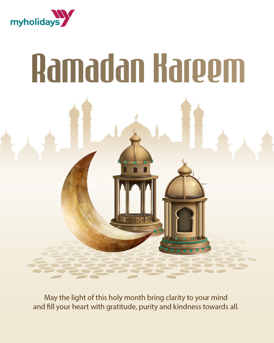 Warm Ramadan wishes from the Myholidays family! 

May this sacred month fill your life with peace, prosperity and spiritual fulfillment. Wishing you and your loved ones a blessed Ramadan and a joyous Eid ahead. 

#RamadanKareem #BlessedRamadan #Ramadan2026 #MyHolidays