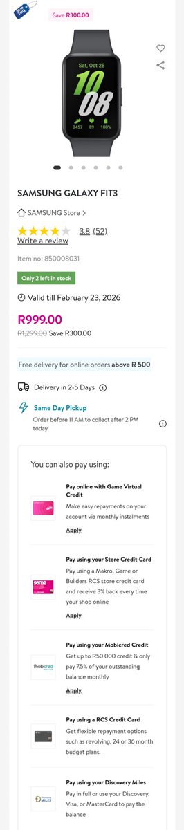 AA_Photographer's tweet photo. @expressoshow @Game_Stores #GotGame
#Own2026 
I have been eyeing a Smart Watch for a few months now so this is my choice of wellness essential........💜
Just look at the payment options! 👌🏻How could I not get this now! 🥳🤩 https://t.co/ZTLivJtzPT