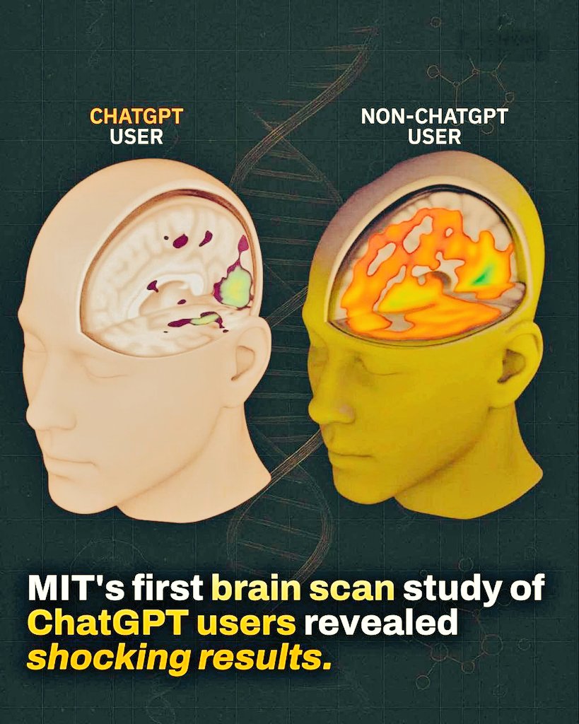MIT finds heavy ChatGPT use weakens recall and brain activity

MIT studied how ChatGPT affects users during writing tasks. 83.3% of participants using the tool could not recall a single sentence they had written minutes earlier. Participants who wrote without AI recalled their