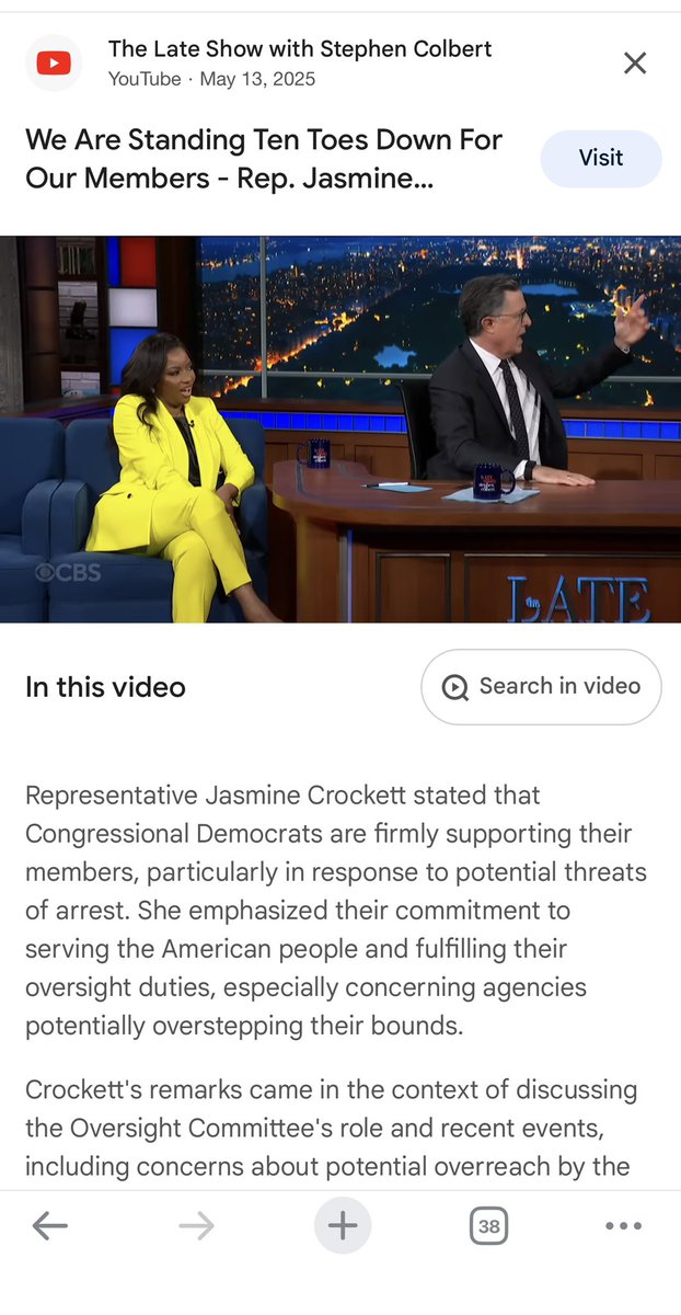 ILurching's tweet photo. @ImNotOfThisWorl @GuntherEagleman Thank you!  Bizarre article.  Here is Jasmine Crockett on The Late Show. https://t.co/A71WCiARt3