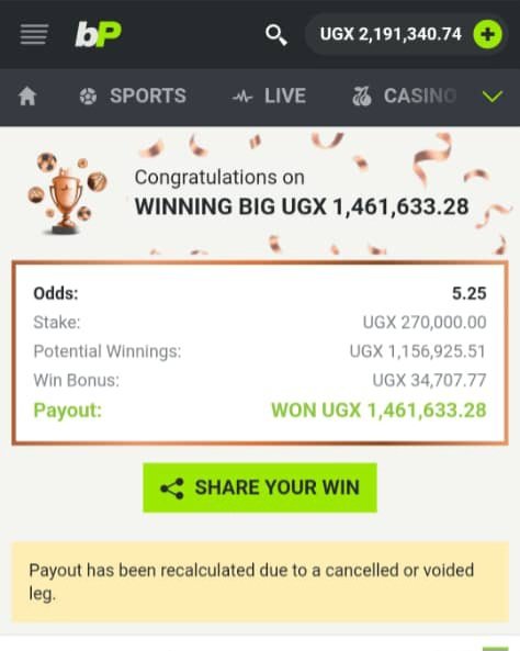 Congratulations odds 4+  am still sharing stake when you have betpawa account today am going to share stake at 3:30pm today,
Like and repost coment your wallet details you can be the next 
More information on WhatsApp channel 🤴💯😍❤️
