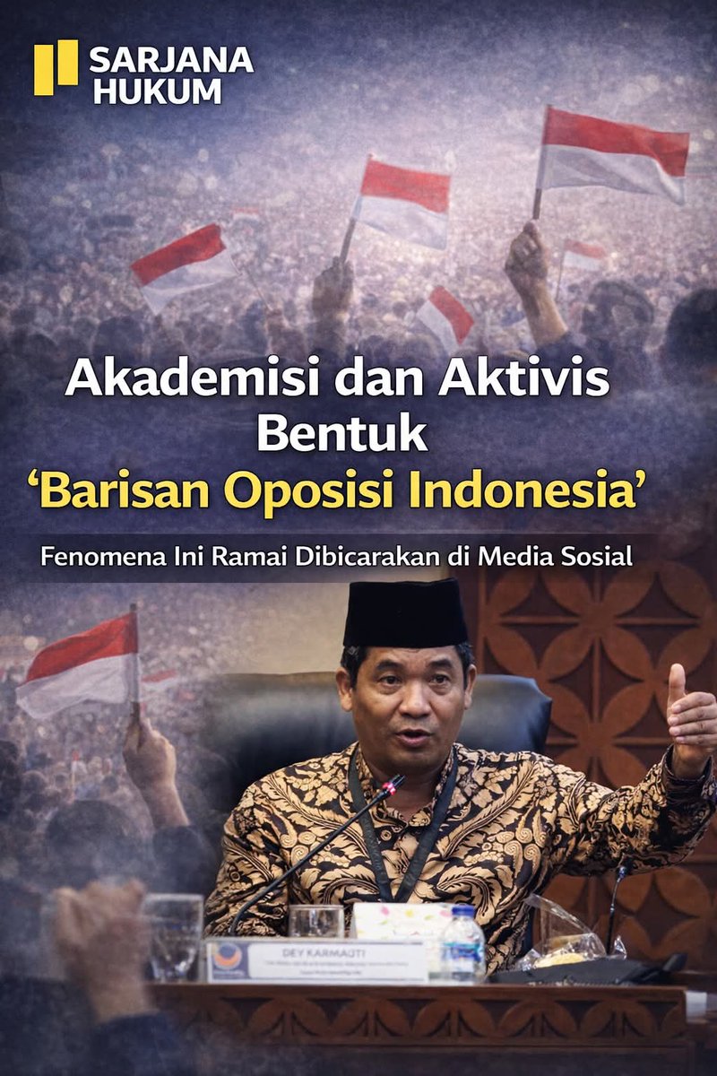 PngAdilnR4kyt's tweet photo. SELAMATKAN INDONESIA DARI KEHANCURAN....

FENOMENA INI RAMAI DIBICARAKAN DI NEDIA SOSIAL...

AKADEMISI DAN AKTIVIS BENTUK "BARISAN OPOSISI INDONESIA"....‼️

#PrabowoSemakinKonyol
#PrabowoSemakinKonyol
🆘🆗 https://t.co/IknN1NesiF